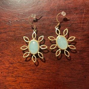 Dainty, gold metal and gemstone earrings